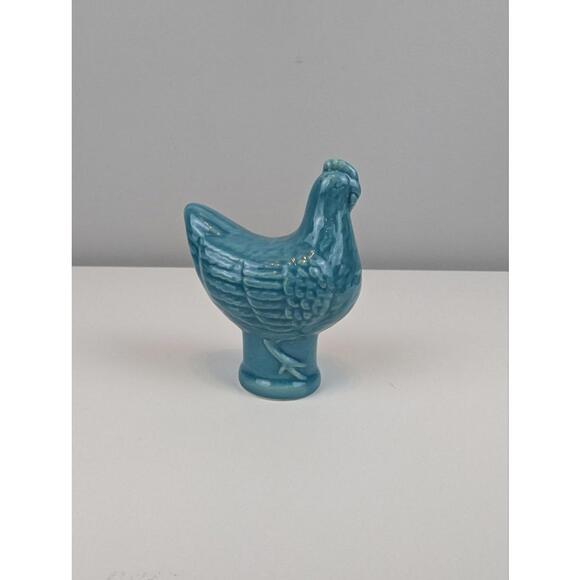 Other - Teal Blue Ceramic Chicken 3.5" Ceramic Chicken Figurine Decorative Collectible